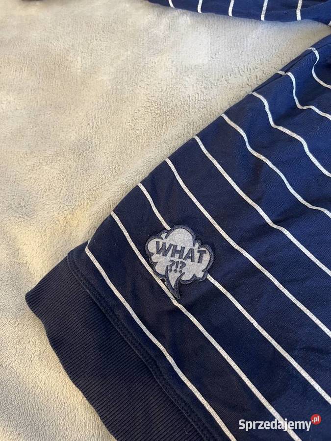 Bluza sweter granatowy bez kaptura w paski z biały Jasło sprzedam