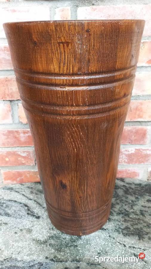 Parasolnik dębowy drewniany stojak na parasole Gawroniec