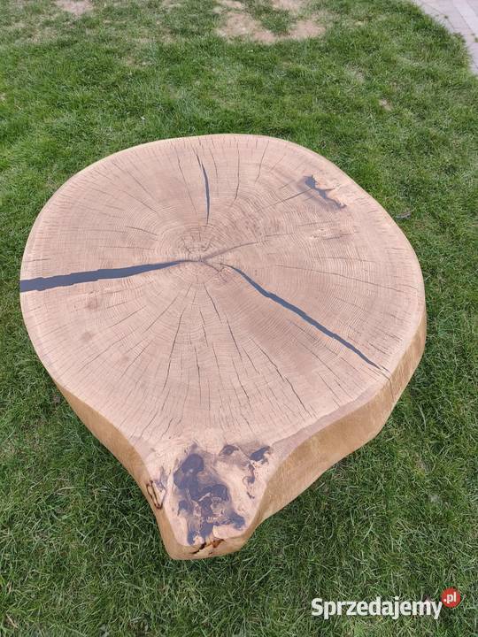 Stolik kawowy plaster Dębu z Żywicą Epoksydową 50cm