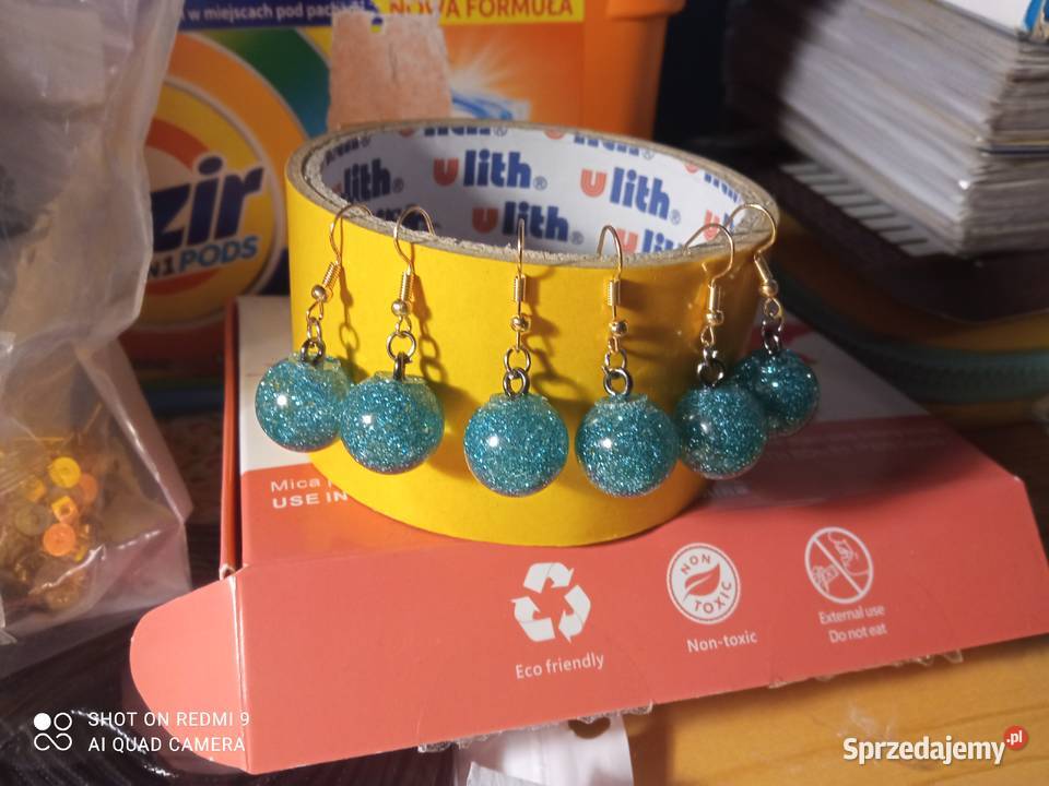 Kolczyki z żywicy Łódź sprzedam