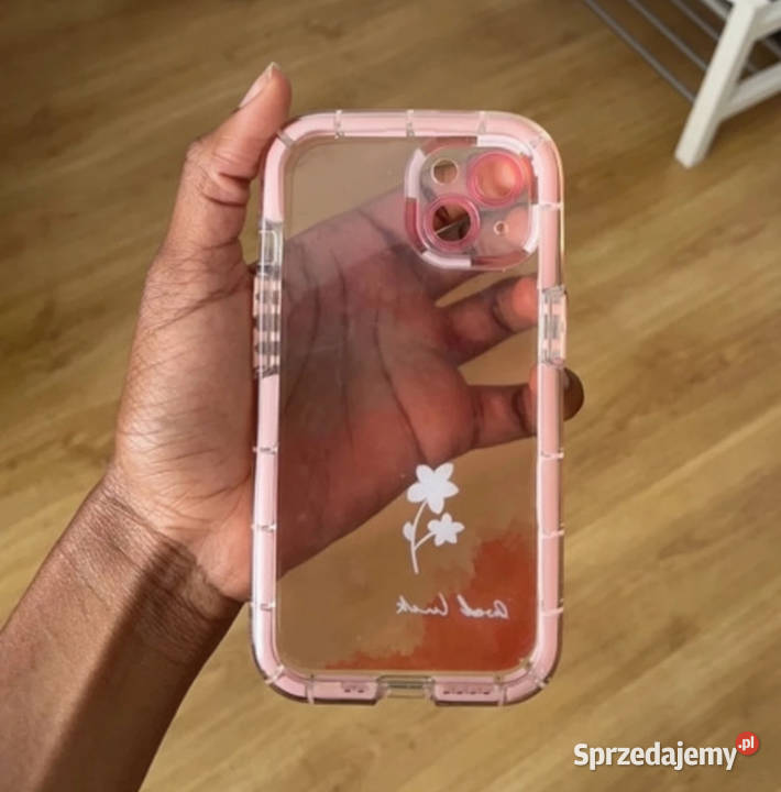 Pink tinted transparent iPhone 13 case Etui Łódź