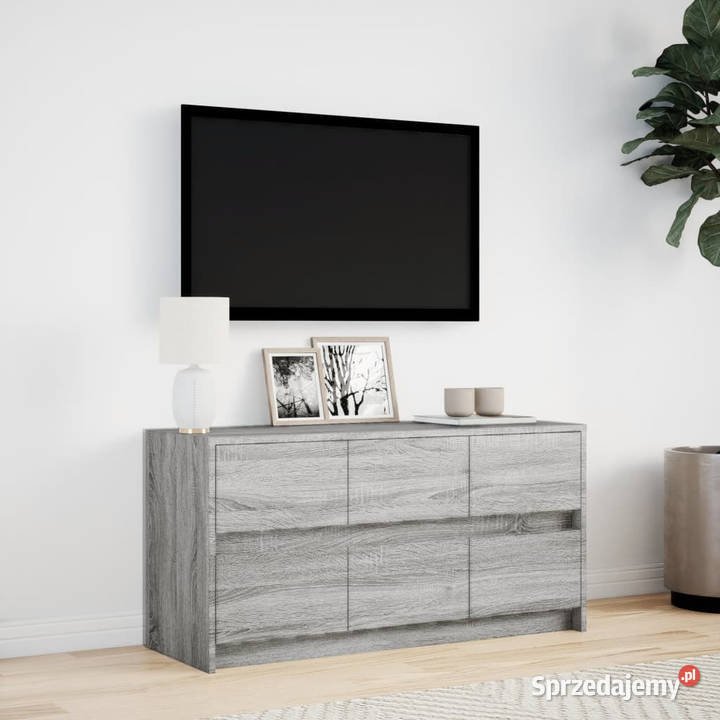 Szafka pod TV z LED szary dąb sonoma 100x34x50 sprzedam