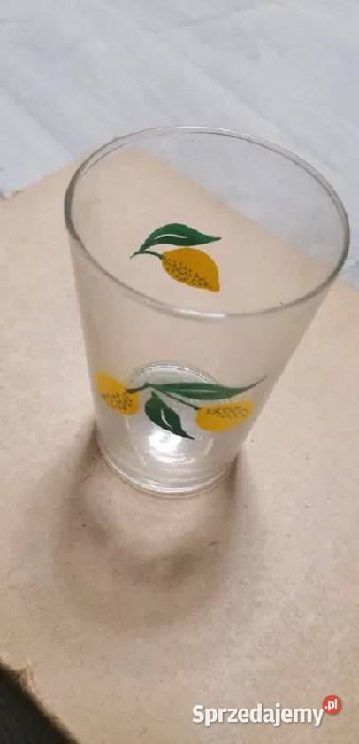Szklanki PRL malowane huta szkła Krosno Kraków