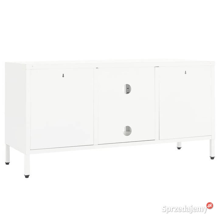 Szafka pod telewizor biała 105x35x52 stal i RTV Warszawa