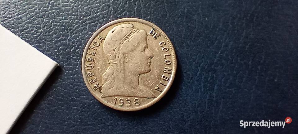 Stare monety 5 cent 1938 Kolumbia Lesko