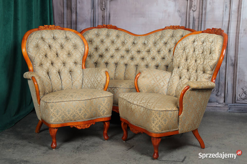 ARTexpert Wyprzedaż Zestaw sofa 2 fotele Ludwik Dobrzany