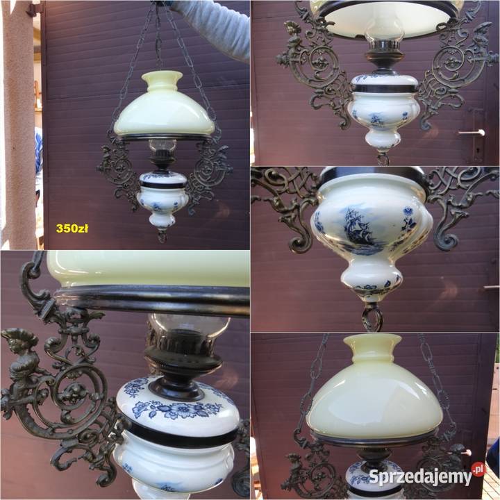 Piękna dębowa wisząca lampameble holenderskie Ślesin