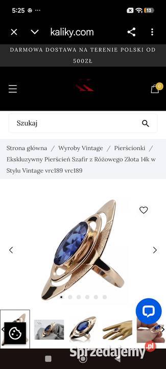 Złoty pierścionek proby 583 Vintage70te z Pierścionki Koszalin