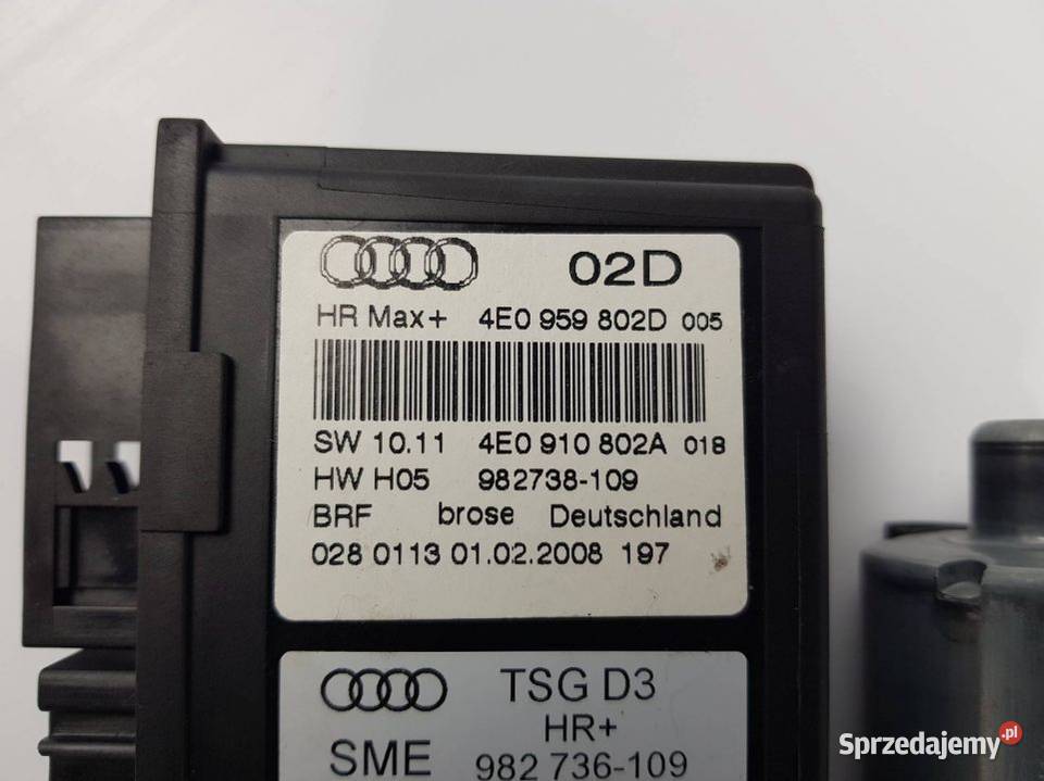 SILNICZEK SZYBY PT 4E0959802D AUDI A8 D3