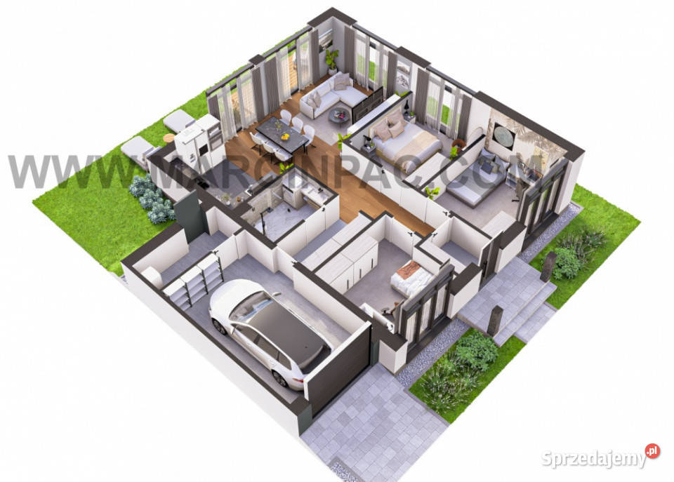 Bliźniak 100 m2 z ogródkiem 600 m2 poddasze 40