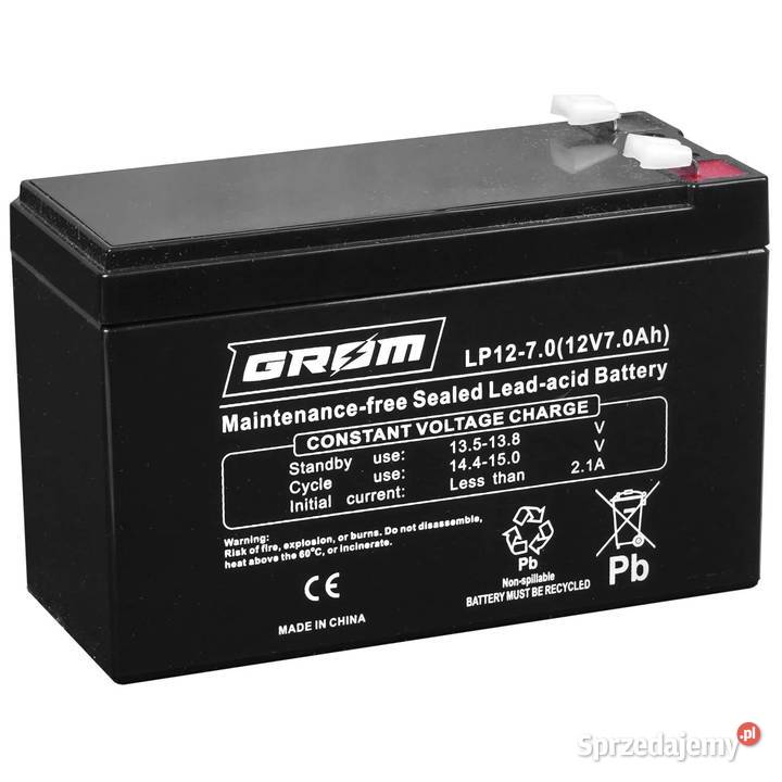 Akumulator żelowy GROM 12V 7Ah LP12-7.0 Tczew 532x474x159