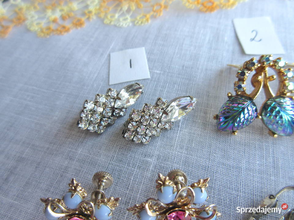 Stara biżuteria klipsy retro lata 80 Straszydle