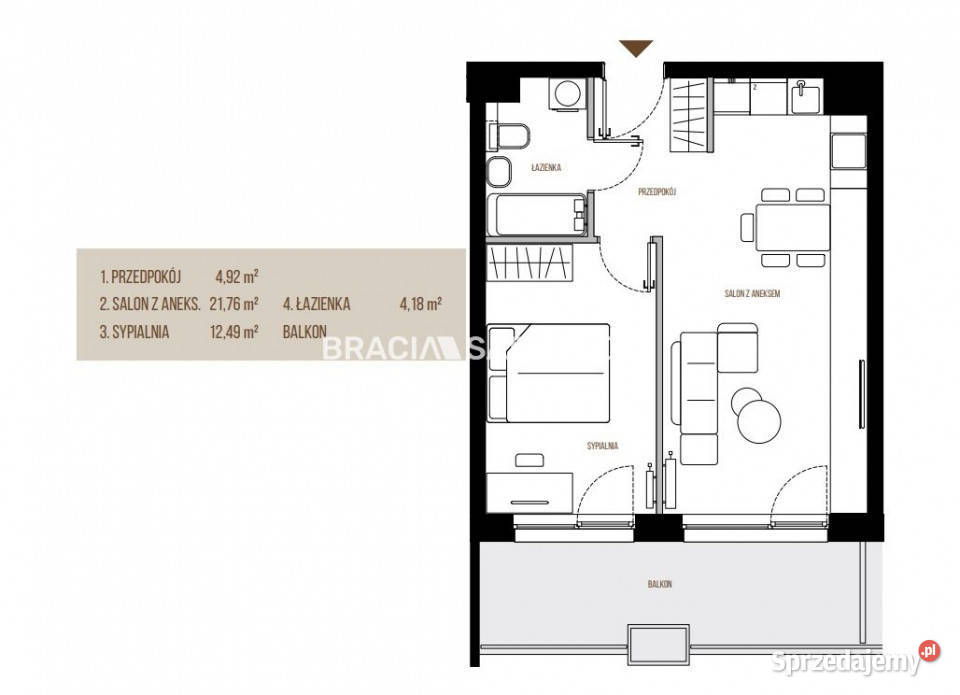 Sprzedam mieszkanie 4335m2 2 pokoje Kraków