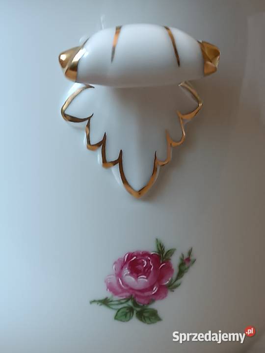 Osłonka czerwona róża sygnowana porcelana Gorlice sprzedam