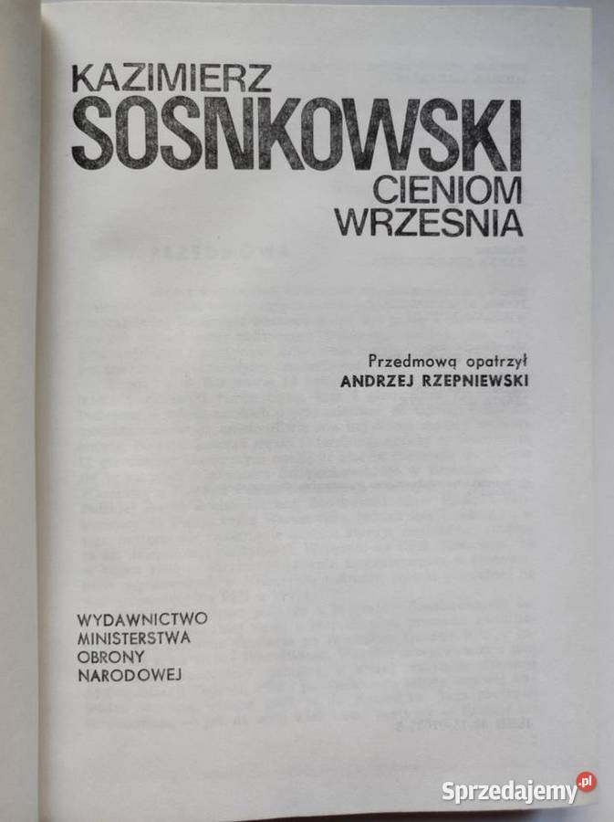 Cieniom września Kazimierz Sosnkowski ISBN 9788375527162 Kielce