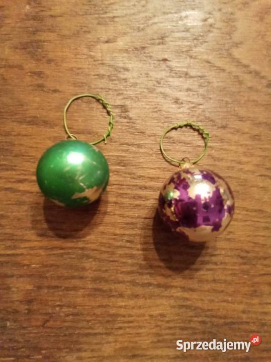 Mini bombki zielona i fioletowa PRL Warszawa