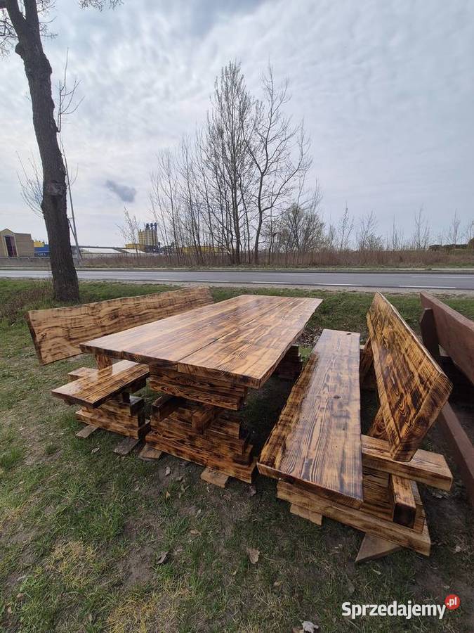 Stół 2m Ławki 2m Opalane Lakierowane ponad 10 Gostynin sprzedam