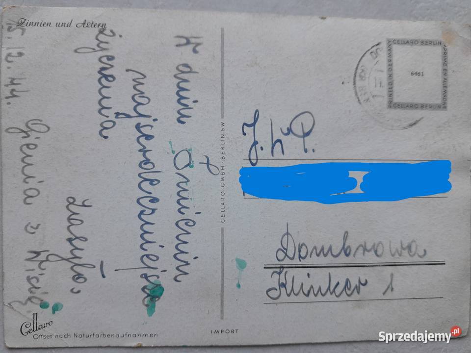 Trzy stare kartki pocztowe II wojna z okupacji w Dąbrowa Górnicza