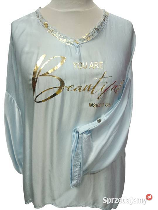 Bluzka Satynowa damska UNI złote zdobienia biust