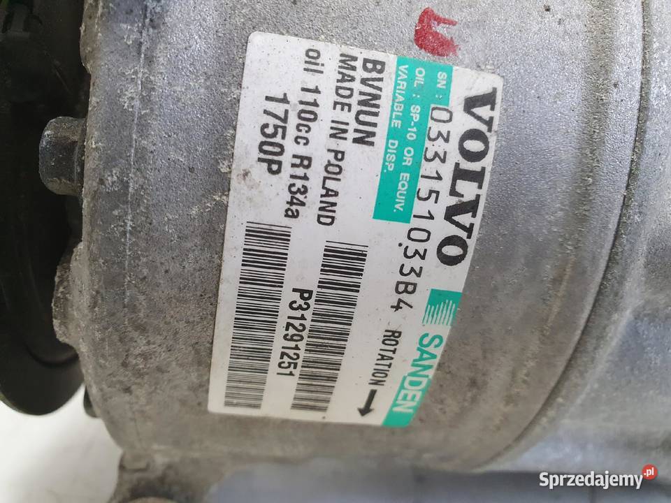 SPRĘŻARKA KLIMATYZACJI Volvo S60 II 16 D2 osobowe