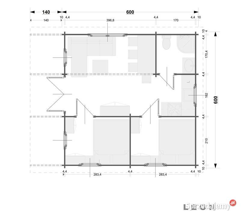 DREWNIANY DOMEK LETNISKOWY LEON 32 M2 warmińsko-mazurskie
