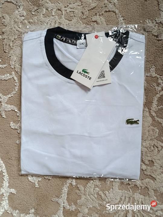 Tshirt bawełniany Lacoste biały XL regular fit Rozmiar XL