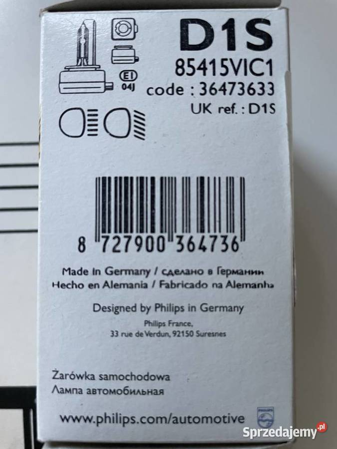 PHILIPS D1S 85V 85415VIC1 Żarówka reflektor
