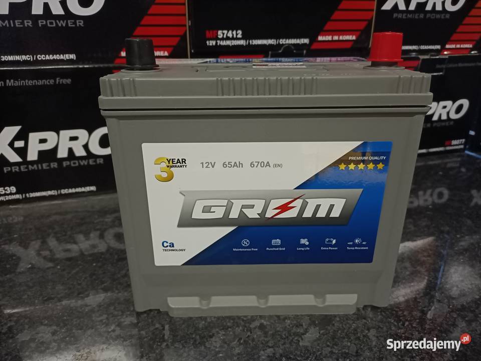 Akumulator GROM Premium 65Ah 670A EN Japan PRAWY osobowe Poznań sprzedam