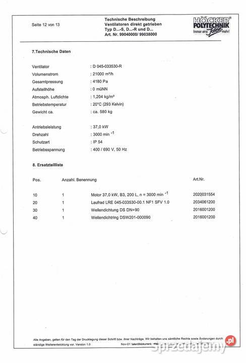 Wyciąg trocinodciąg pyłufiltr Hocker Polytechnik Zdziechowice
