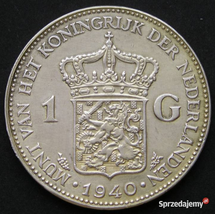 HOLANDIA 1 GULDEN 1940 SREBRO Łódź