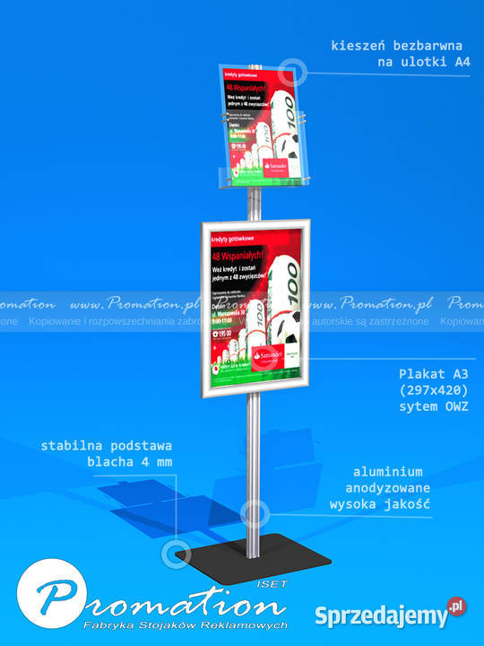 Stojaki informacyjne na plakat A3 i ulotki A4 A5 Wyposażenie firm Wrocław