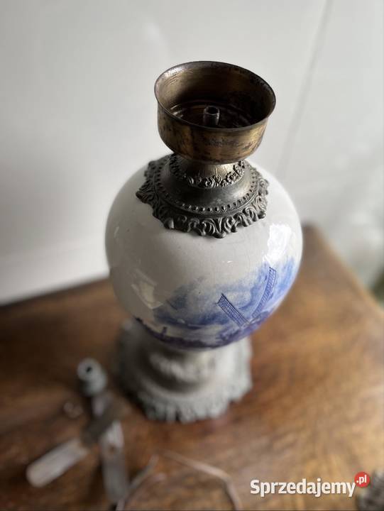Antyk lampa holenderska naftowa stara porcelana Płock sprzedam