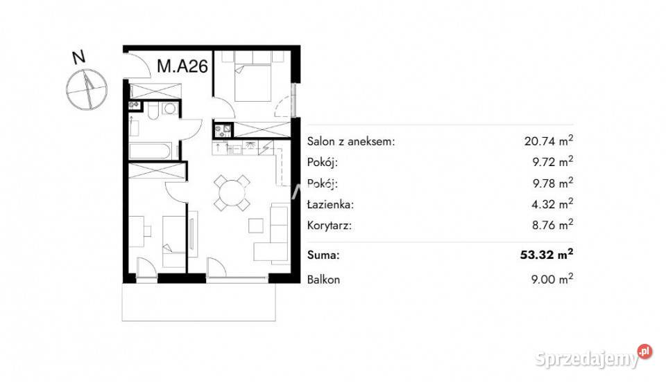 Mieszkanie Kraków 5332m2 3pokojowe Sprzedaż sprzedam
