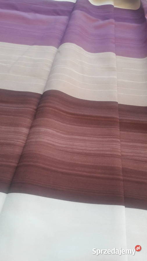 Tkanina satinet zasłona gotowa krembeżfioletbrąz Wystrój okien Radom
