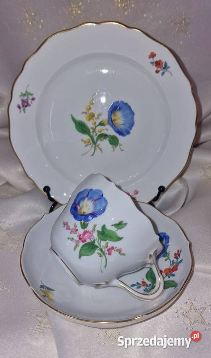 MeissenMiśni porcelanowe trio śniadaniowe Sadurki
