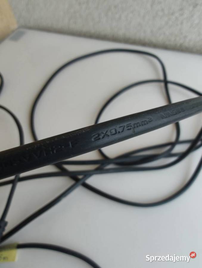 Kabel przewód zasilający 5 m wolne końce 2x075 Olecko sprzedam
