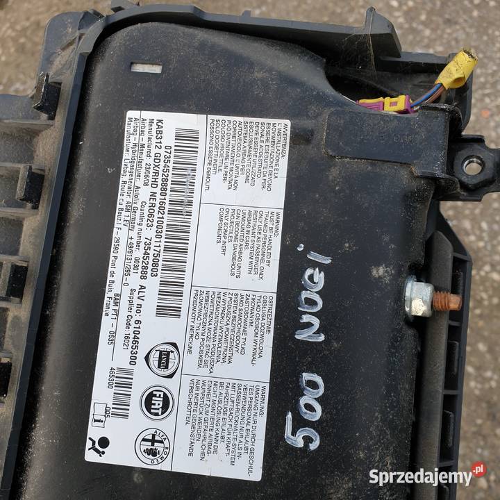 FIAT 500 AIRBAG PODUSZKA KOLAN 735452888 osobowe Łochowice