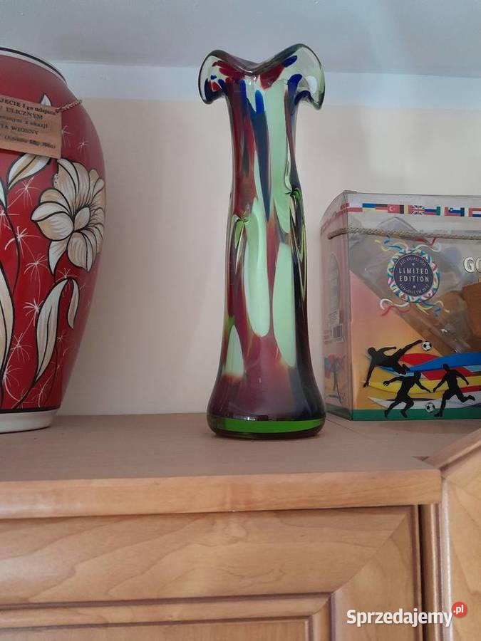 Butelki szklane kolorowe karafki Solca Wielka