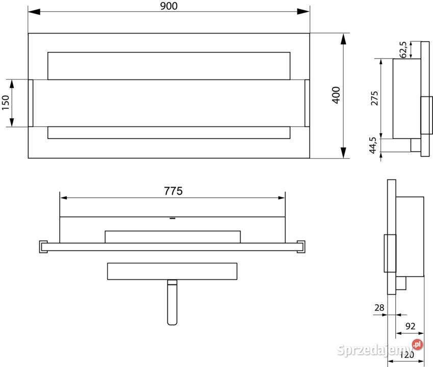 BIOKOMINEK 900X400 CZARNY Biokominek 900x400 z mazowieckie Warka
