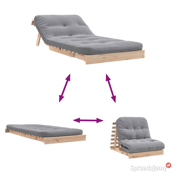 Sofa rozkładana futon z materacem 80x206x11 Warszawa