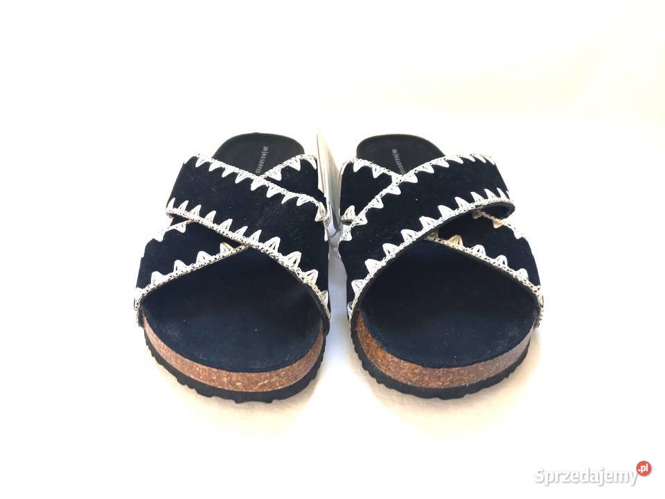 Klapki czarne Buty białe r 38 damskie BOHO Białystok