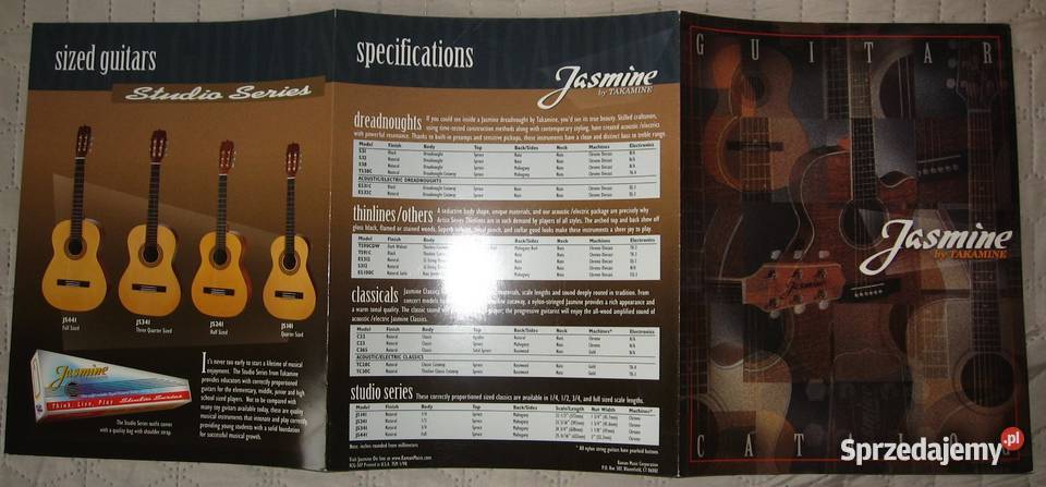 Jasmine by Takamine Guitar Catalog katalog gitar Kępice
