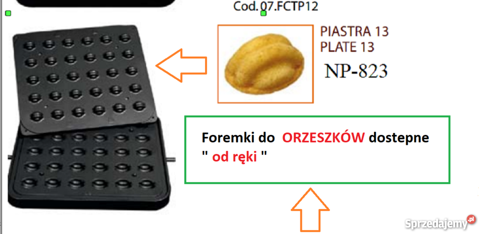 Nowe żelazka do wypieku korpusów tartaletek Produkcja Zielonka