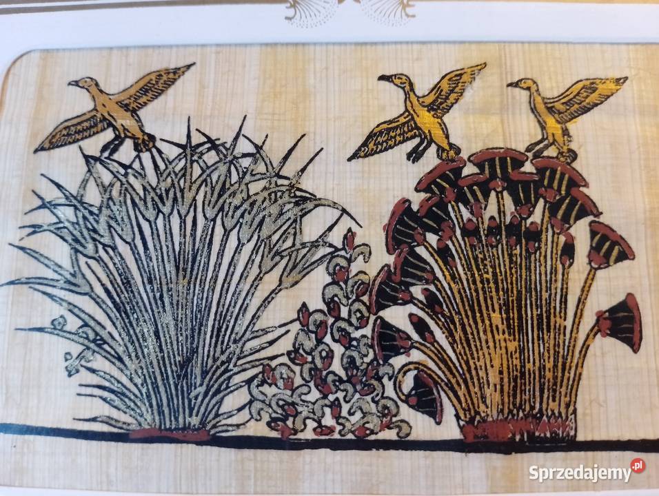 KARTKA malowana na papirusie składana PAPIRUS z wielkopolskie Oborniki