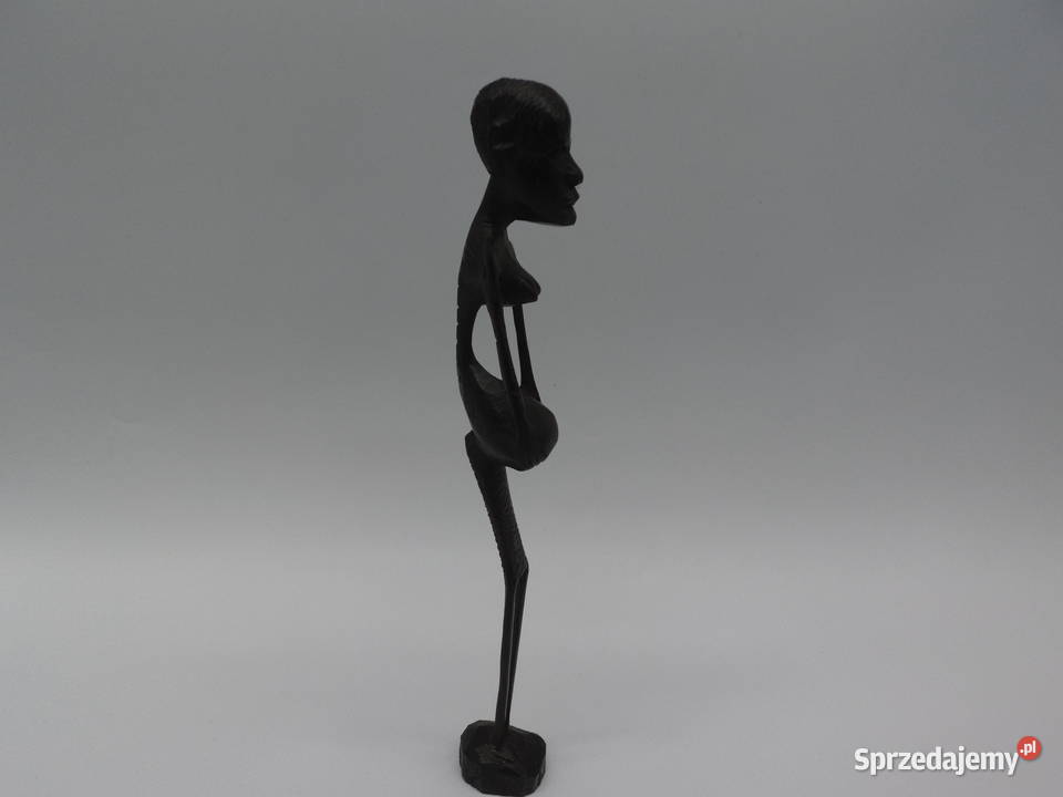Afrykańska figura drewniana rzeźba Porcelana i szkło wielkopolskie Raszków