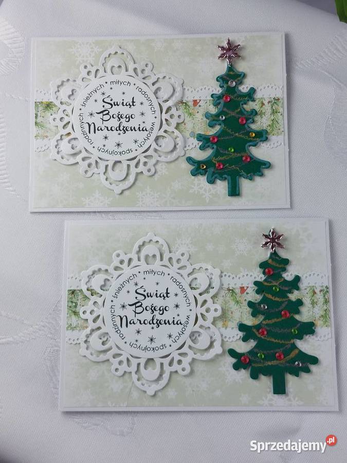 Ręcznie robione kartki na Boże Narodzenie MIX Zbójno