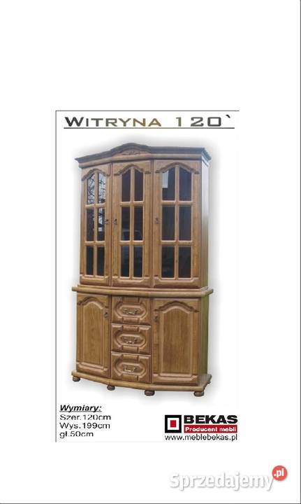 Producent Stylowa Lakierowana Witryna 120 Dąb śląskie Mikołów