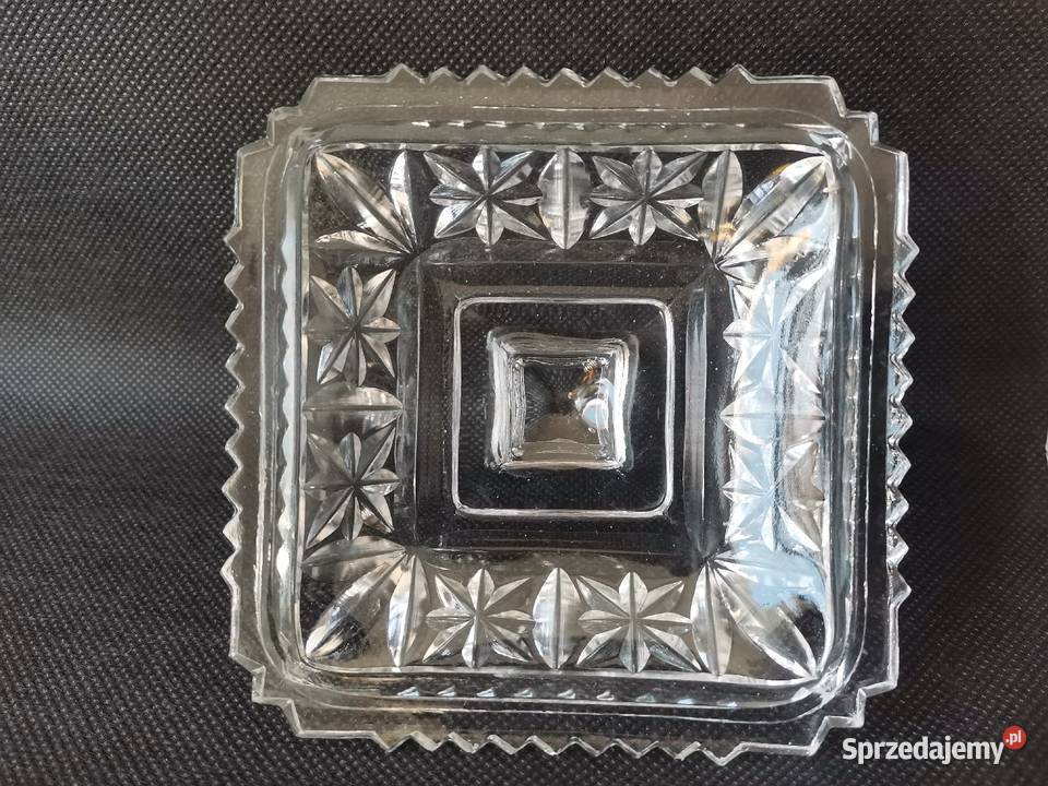 Stara ciekawa bomboniera cukiernica szkło Art Katowice