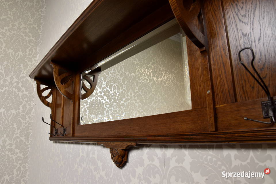 Wisząca garderoba secesja wieszak półka antyk Swarzędz sprzedam