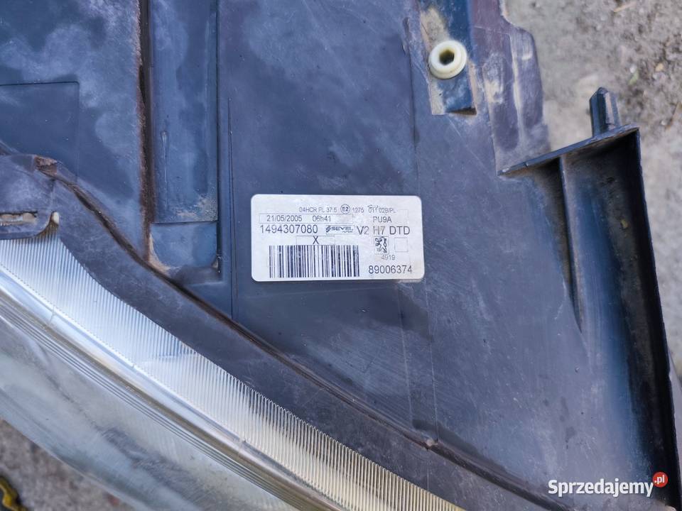 Lampy przednie Peugeot 807 Jabłonowo Pomorskie